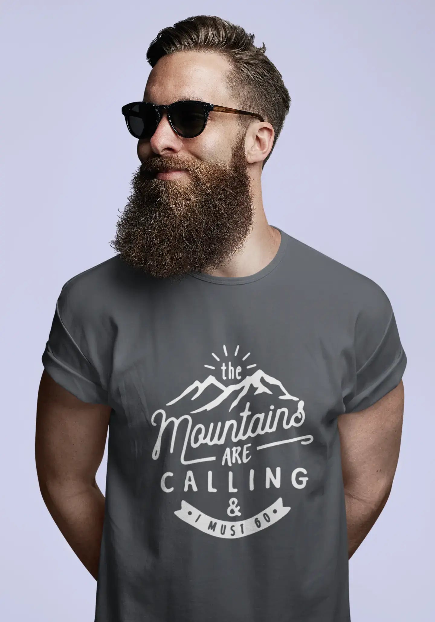 ULTRABASIC - Graphic Printed Men's The Mountains Are Calling And I Must Go Hiking Tee Bottle Green