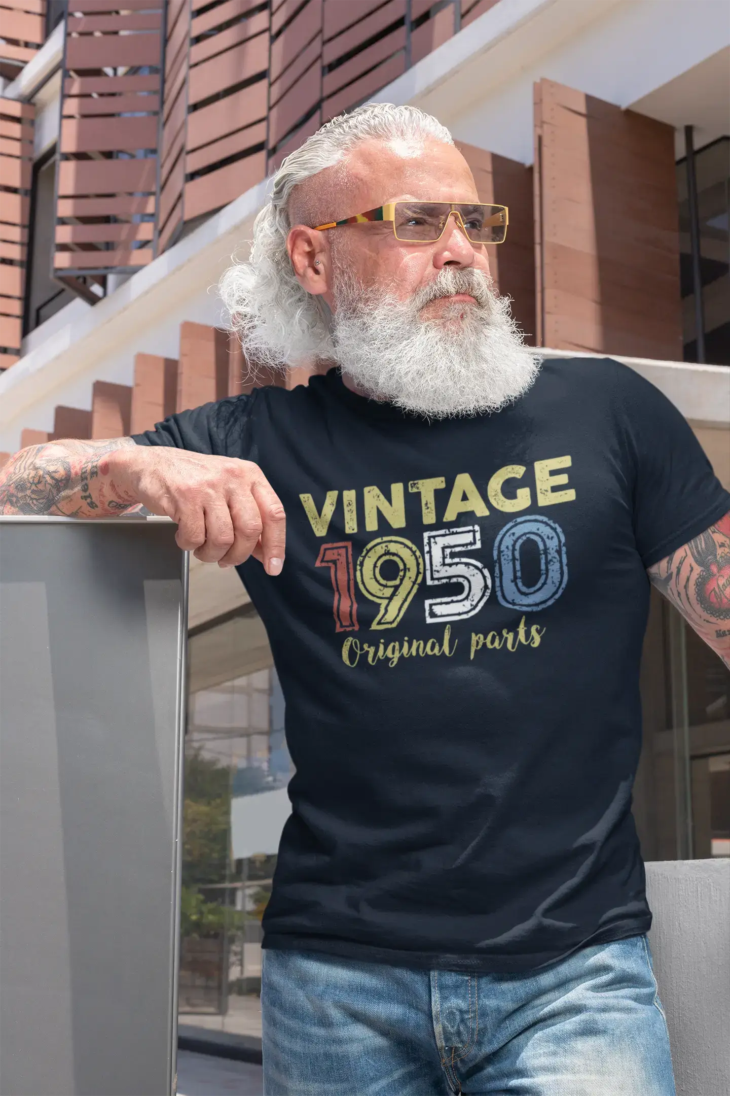 ULTRABASIC - Vintage 1950 T-Shirt <span>für Herren</span> <span>mit</span> <span>Grafikdruck</span> <span>, tiefschwarz</span>