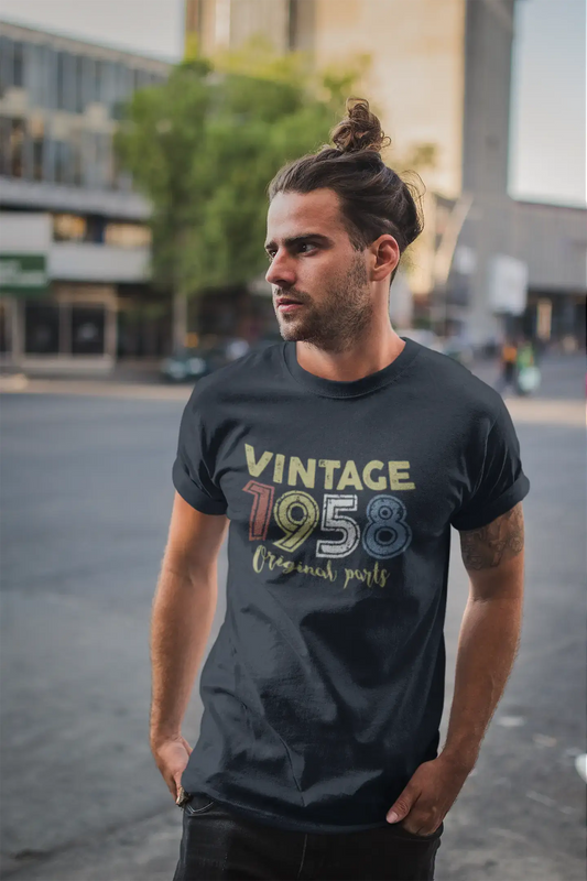 ULTRABASIC - Graphic Printed Men's Vintage 1958 T-Shirt Deep Black