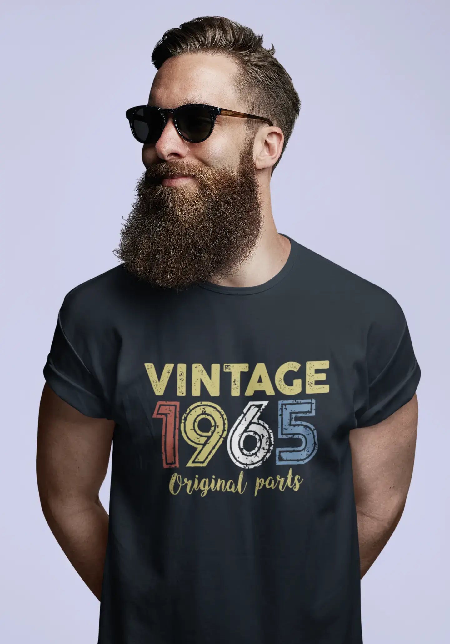 ULTRABASIC - Graphic Printed Men's Vintage 1965 T-Shirt Navy