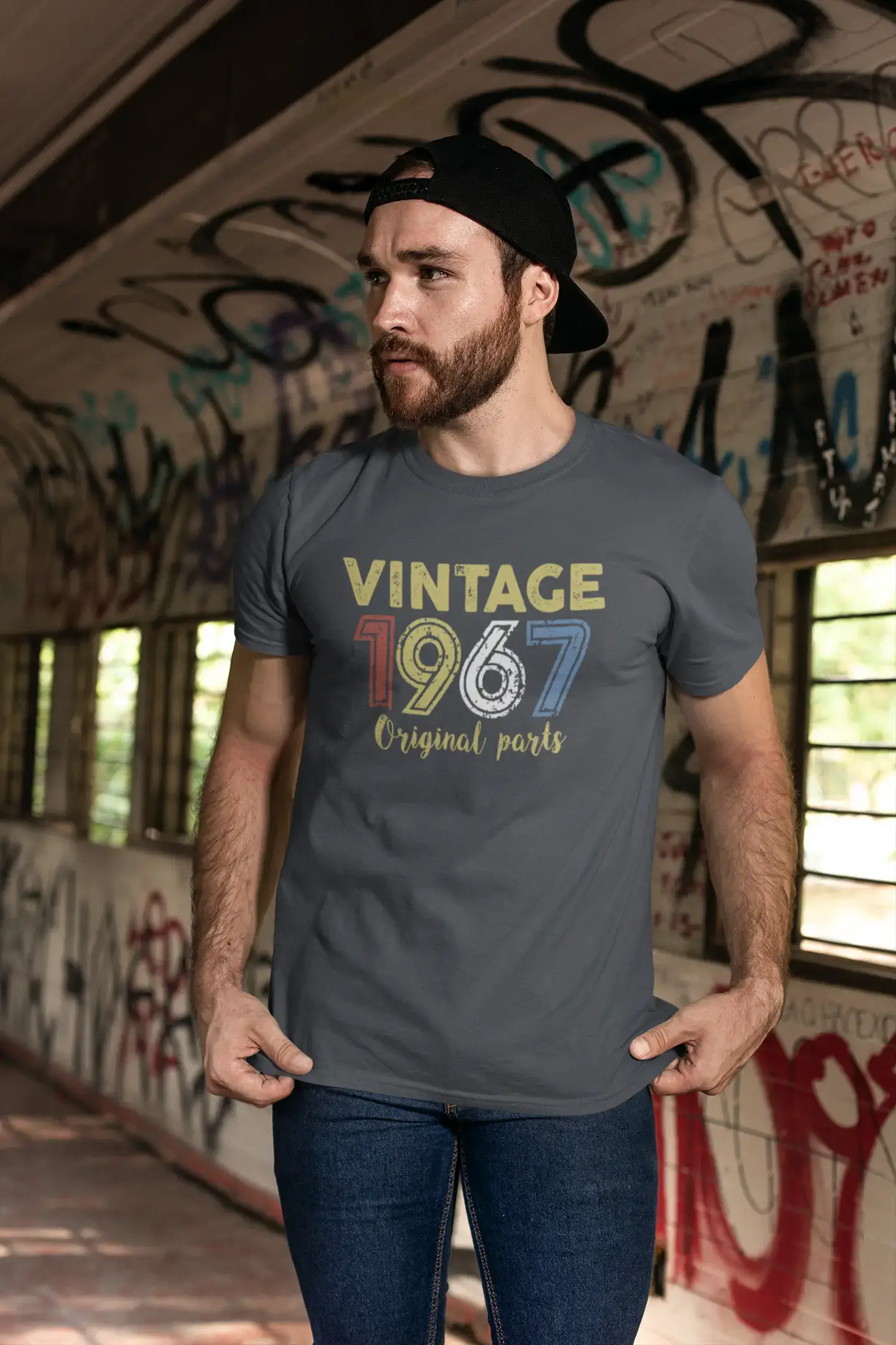 ULTRABASIC - Graphic Printed Men's Vintage 1967 T-Shirt Denim