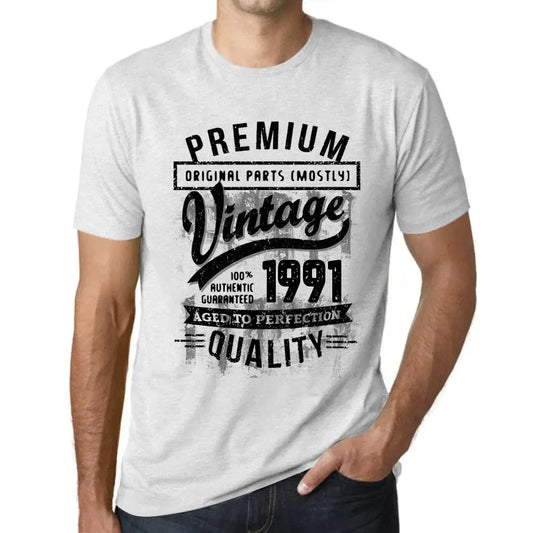 Men's Graphic T-Shirt Original Parts (Mostly) Aged to Perfection 1991 33rd Birthday Anniversary 33 Year Old Gift 1991 Vintage Eco-Friendly Short Sleeve Novelty Tee