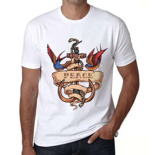 Men's Graphic T-Shirt Anchor Tattoo Peace Eco-Friendly Limited Edition Short Sleeve Tee-Shirt Vintage Birthday Gift Novelty