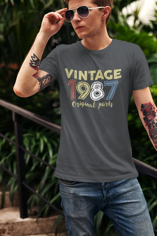 ULTRABASIC - Graphic Printed Men's Vintage 1987 T-Shirt Navy