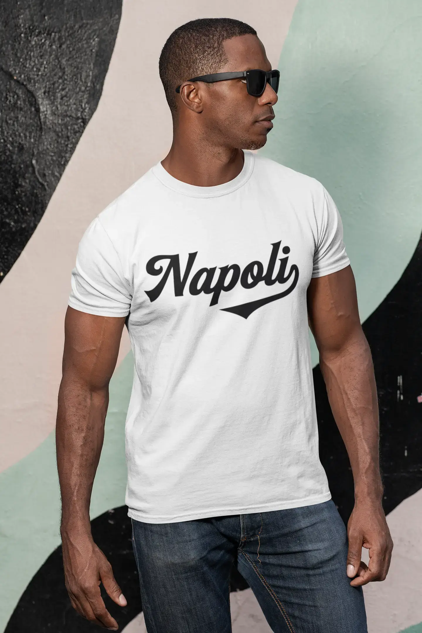 ULTRABASIC - Napoli-T-Shirt <span>für Herren</span> <span>mit</span> <span>Grafikdruck</span> <span>, Mausgrau</span>