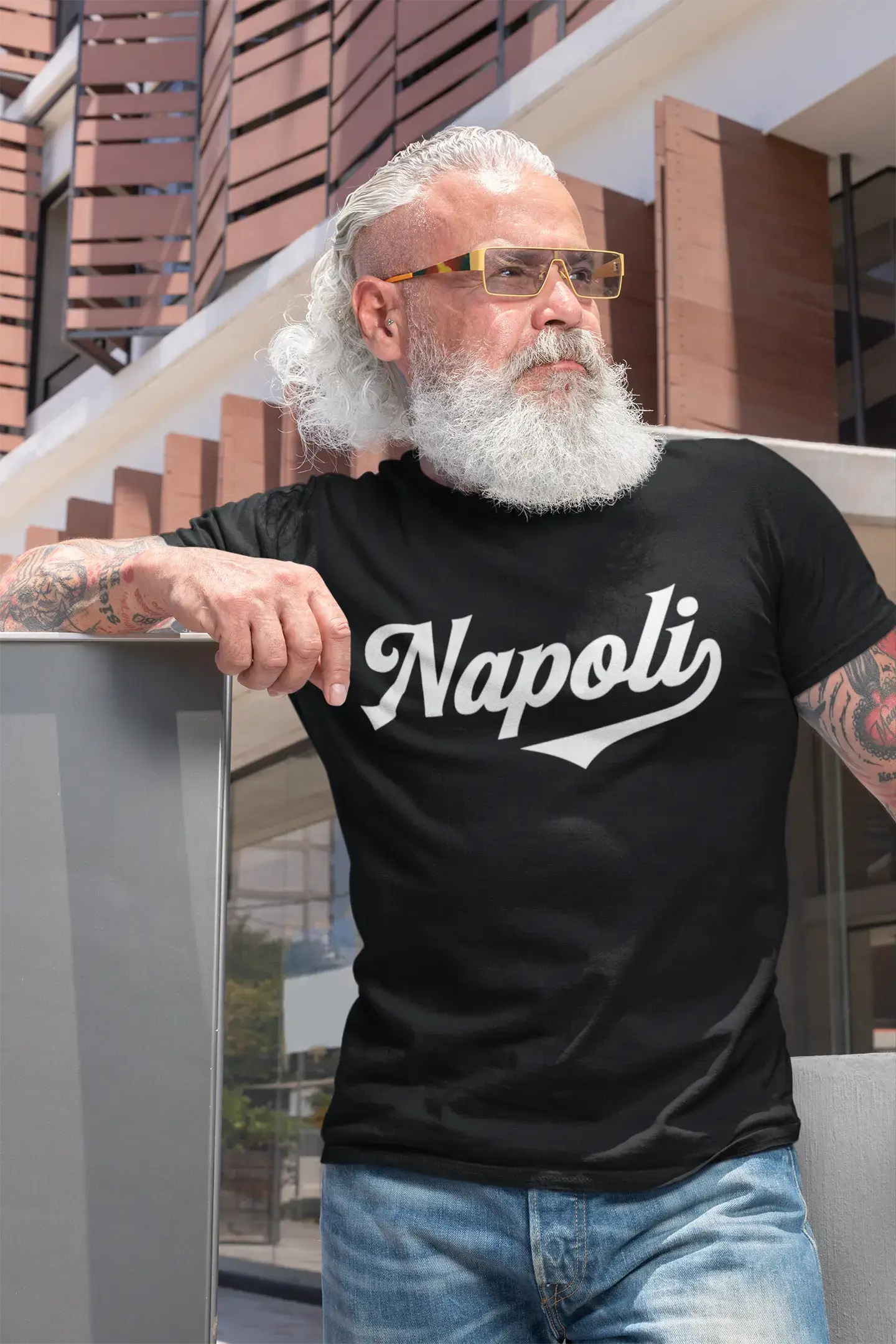 ULTRABASIC - Napoli-T-Shirt <span>für Herren</span> <span>mit Grafikdruck,</span> <span>Vintage</span> - <span>Weiß</span>