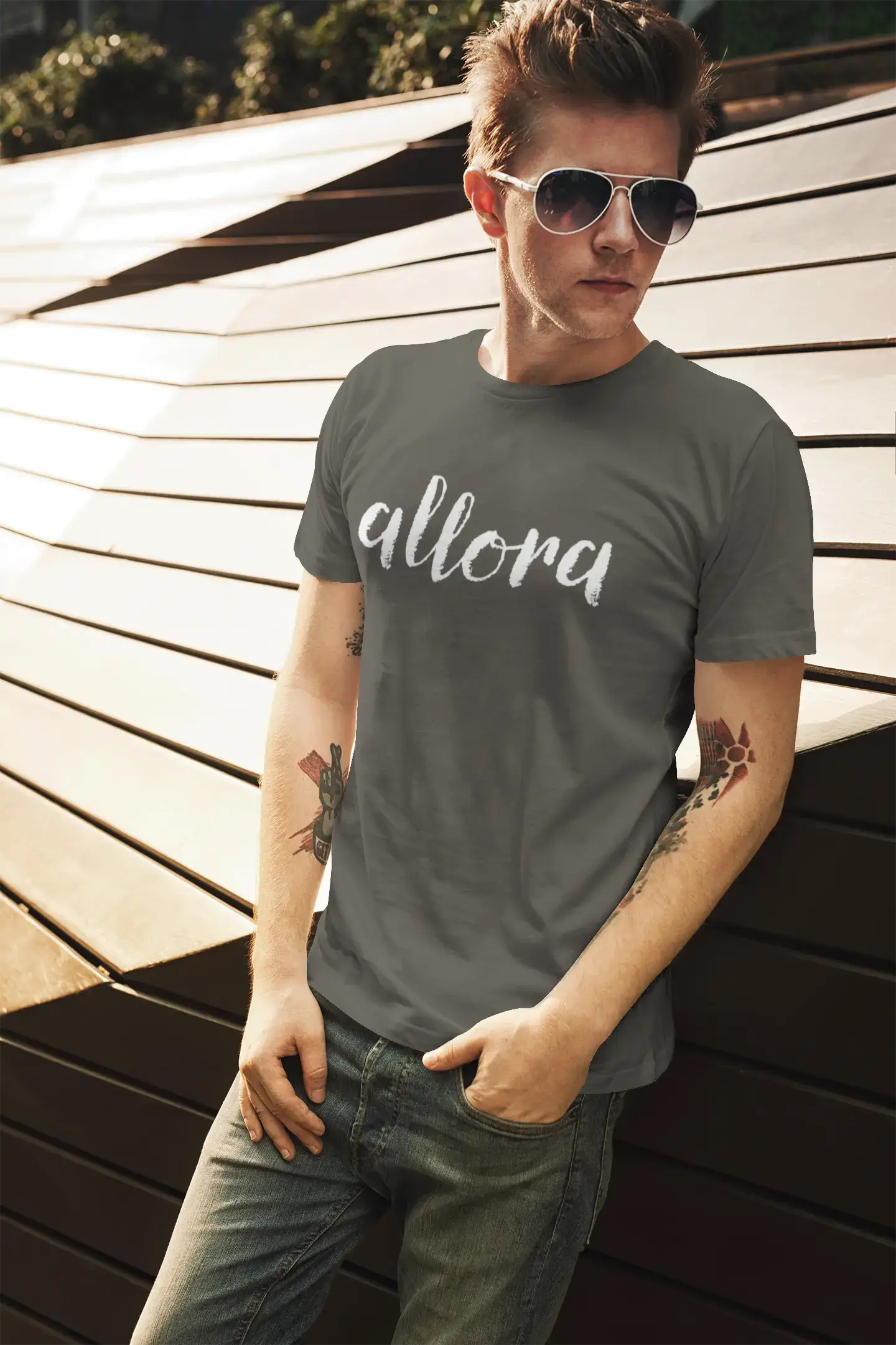 ULTRABASIC - Allora-T-Shirt <span>für Herren</span> mit <span>grafischem</span> <span>Print,</span> <span>Orchideenrosa</span>
