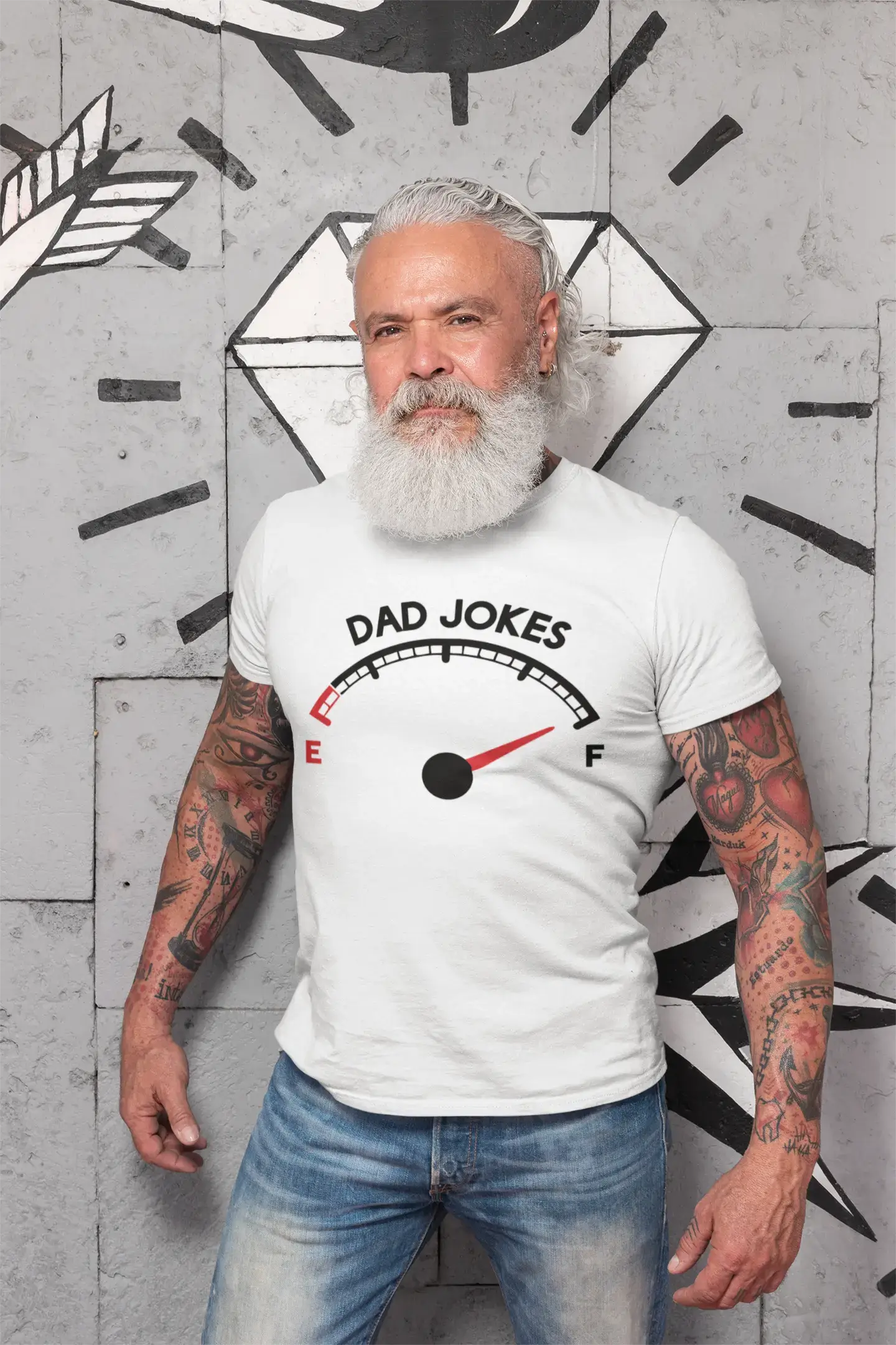 ULTRABASIC - Graphic Men's Dad Jokes Tank T-Shirt Funny Casual Letter Print Tee Grey Marl