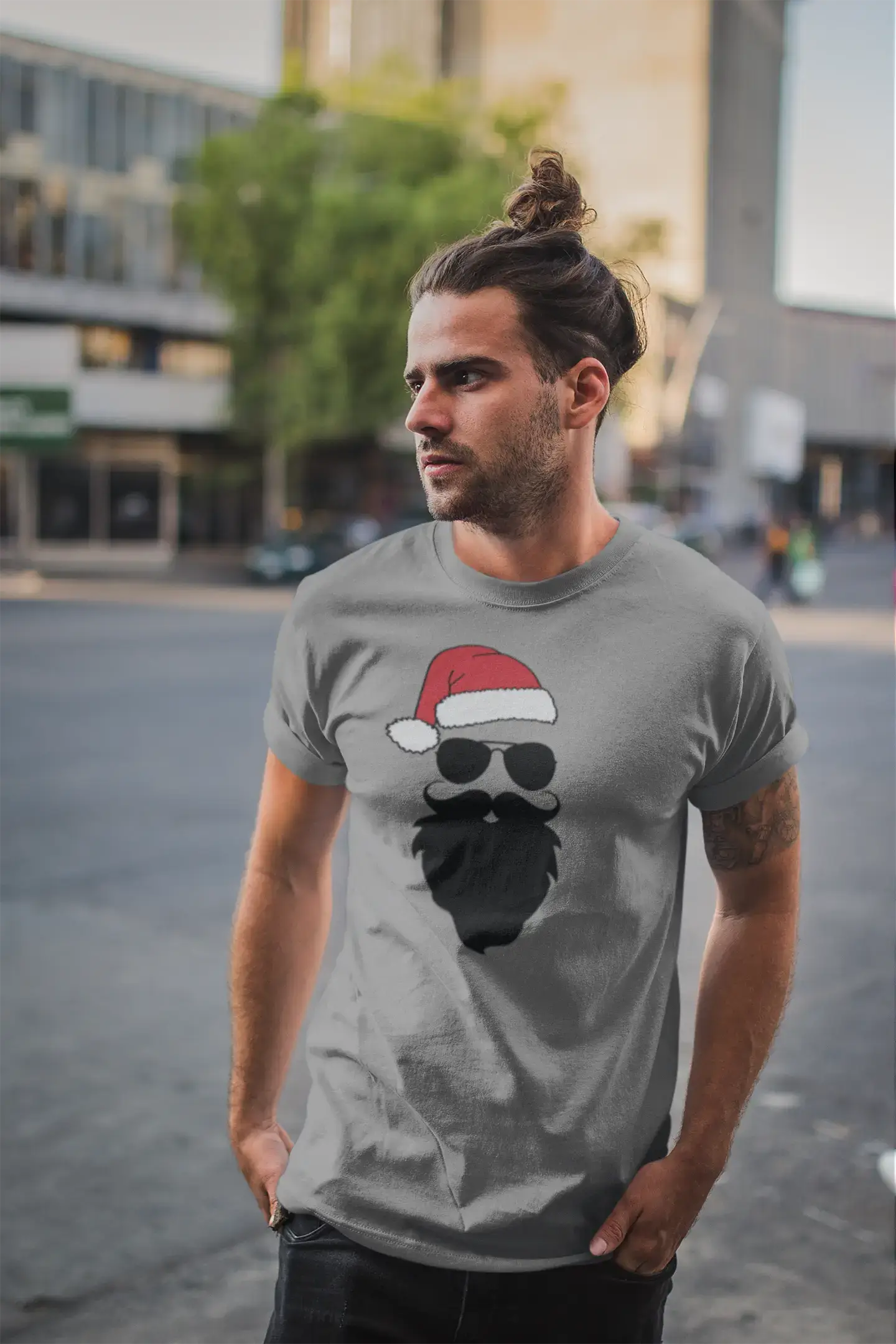 ULTRABASIC - <span>Grafisches</span> <span>Herren-</span> T-Shirt mit lustigem Weihnachtsmann und coolem Weihnachtsmotiv, <span>Geschenk-</span> T-Shirt, <span>Rot</span>