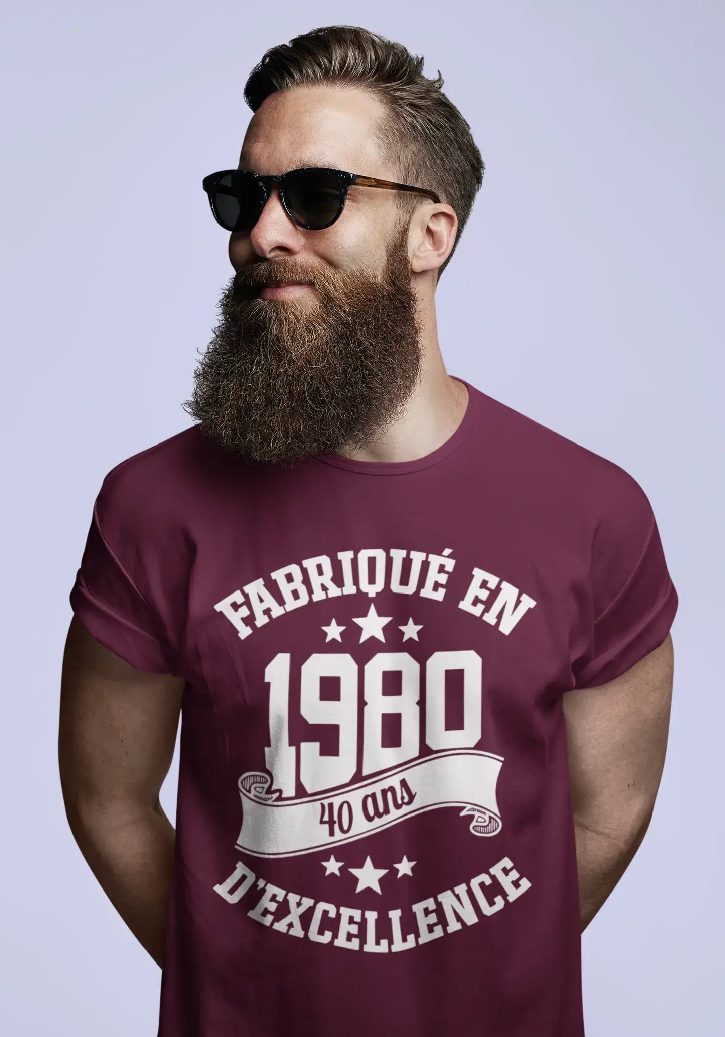 Men's Graphic Fabriqué en 1980, 40 Ans d'être Génial T-Shirt