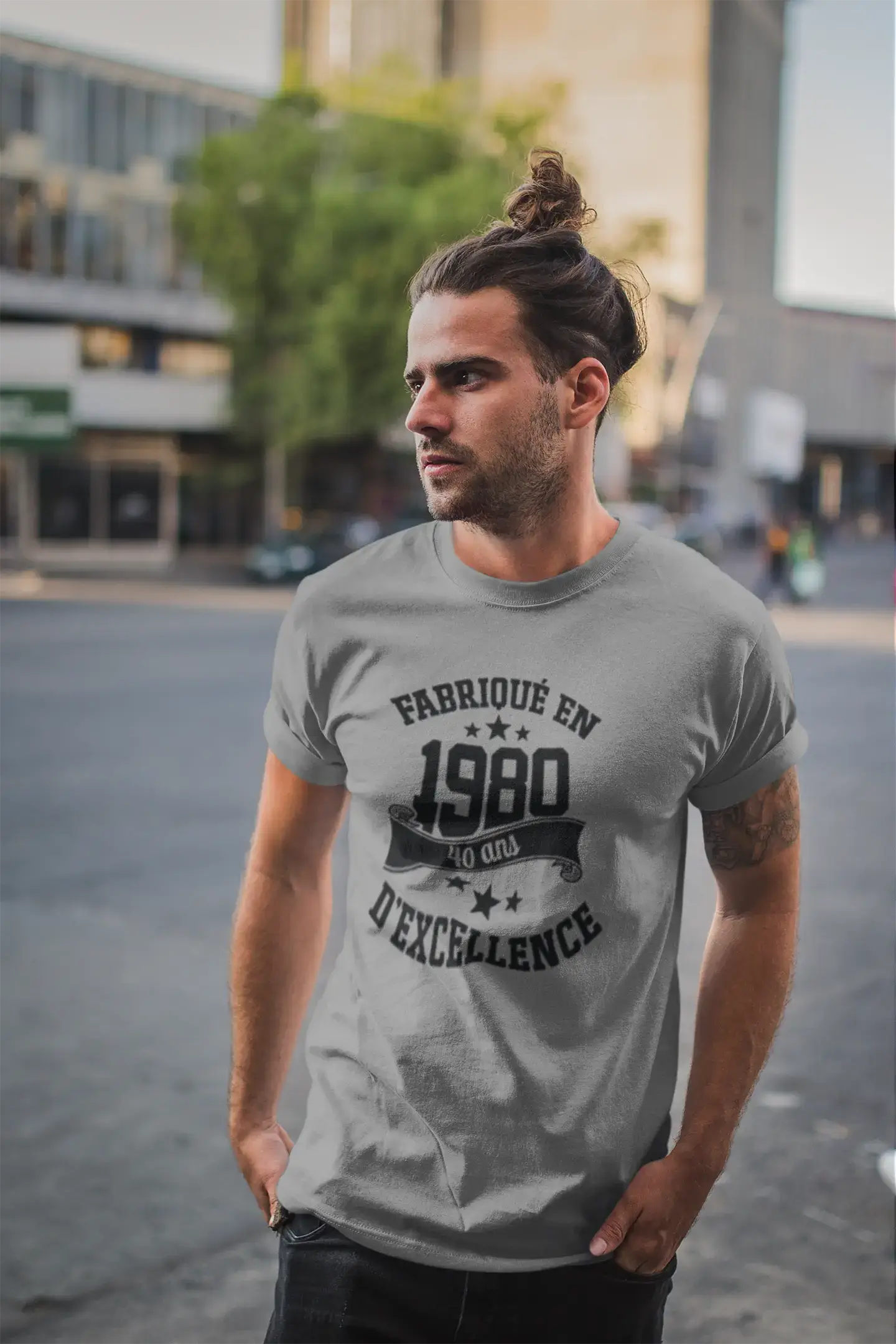 Men's Graphic Fabriqué en 1980, 40 Ans d'être Génial T-Shirt