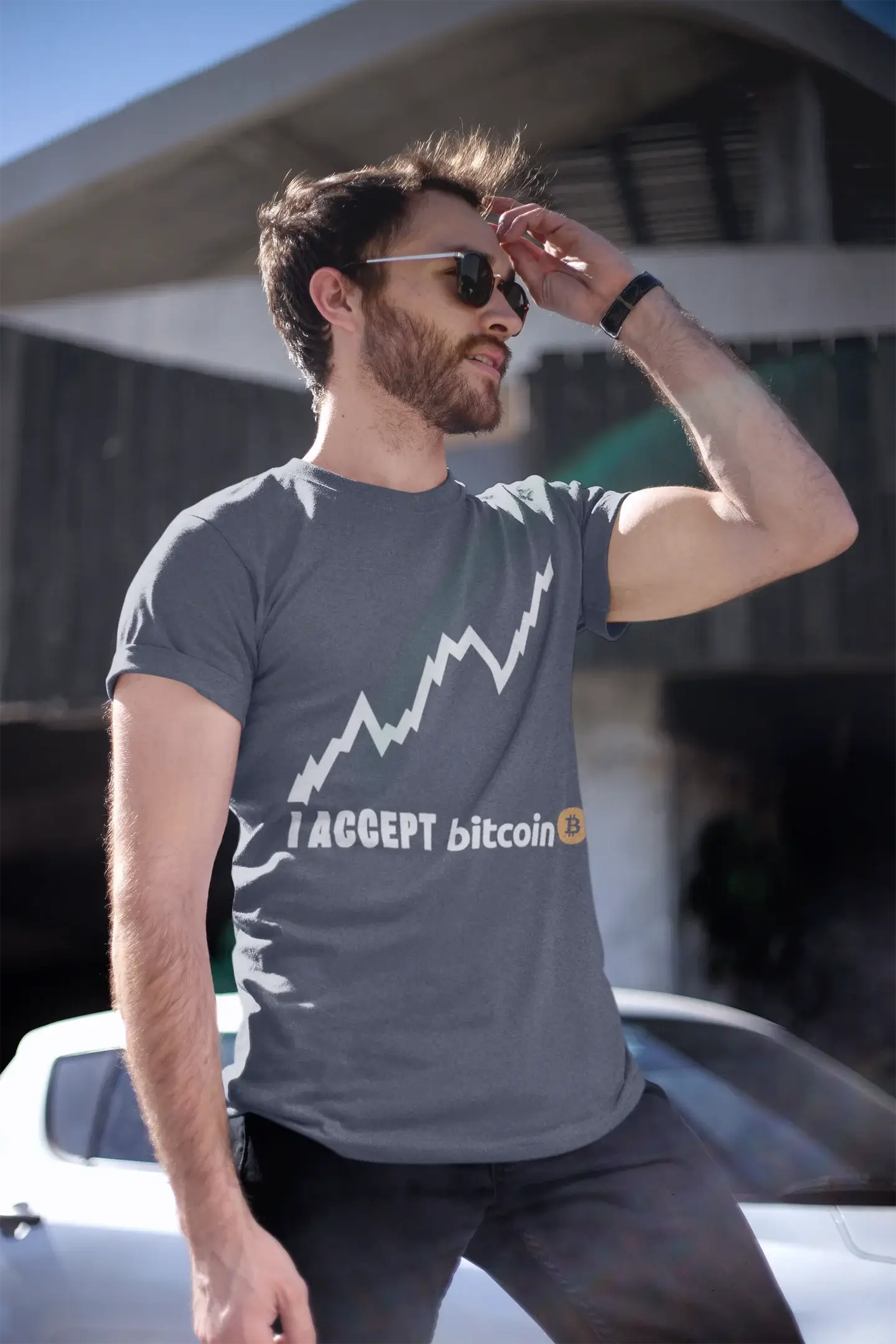 Ultrabasic ® Homme T-Shirt Graphique Bitcoin Battement de Coeur BTC HODL Tee Crypto Cadeau Idée