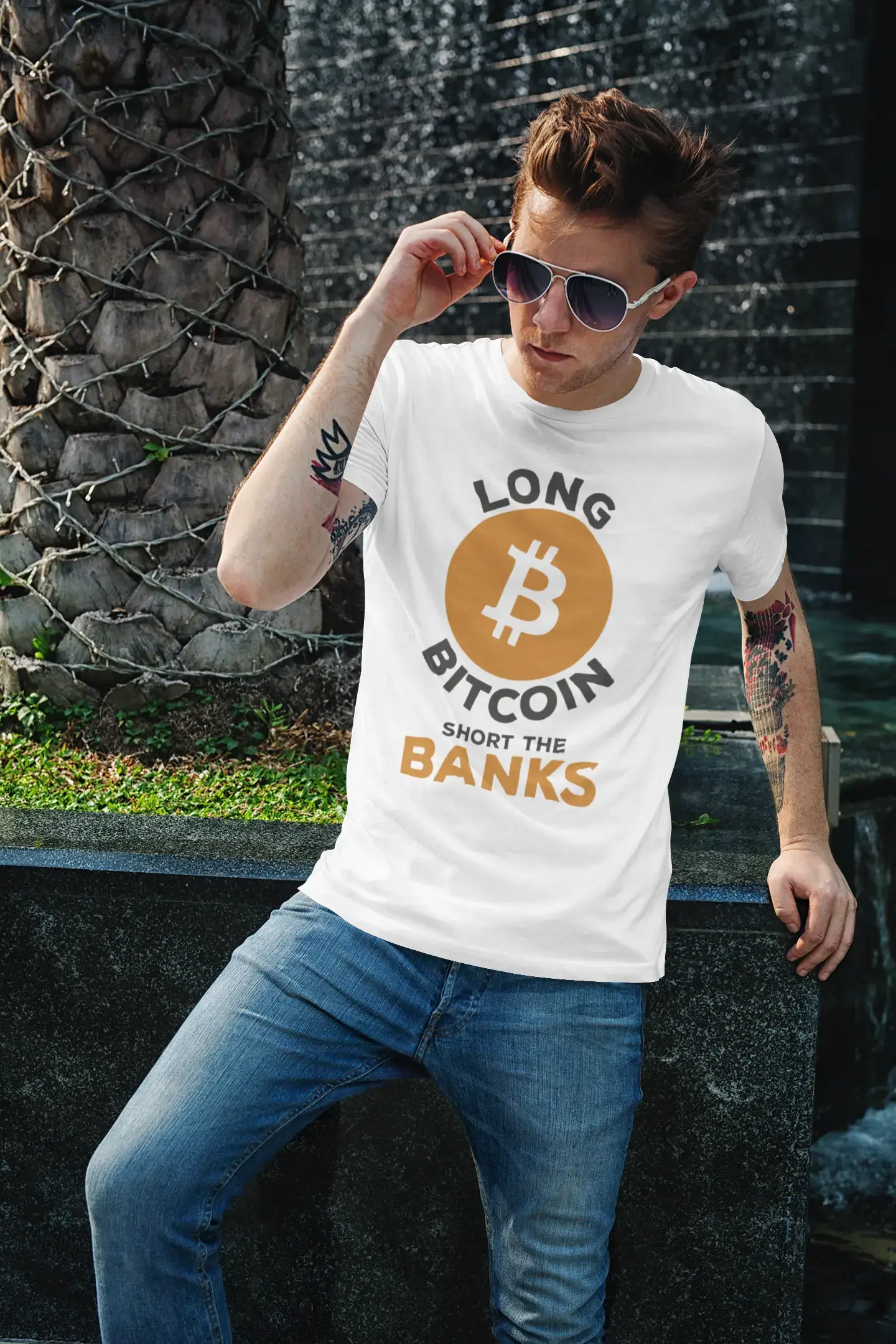 Ultrabasic® Homme T-Shirt Graphique Bitcoin Short The Bankers BTC HODL Idée Cadeau Tee Crypto Traders