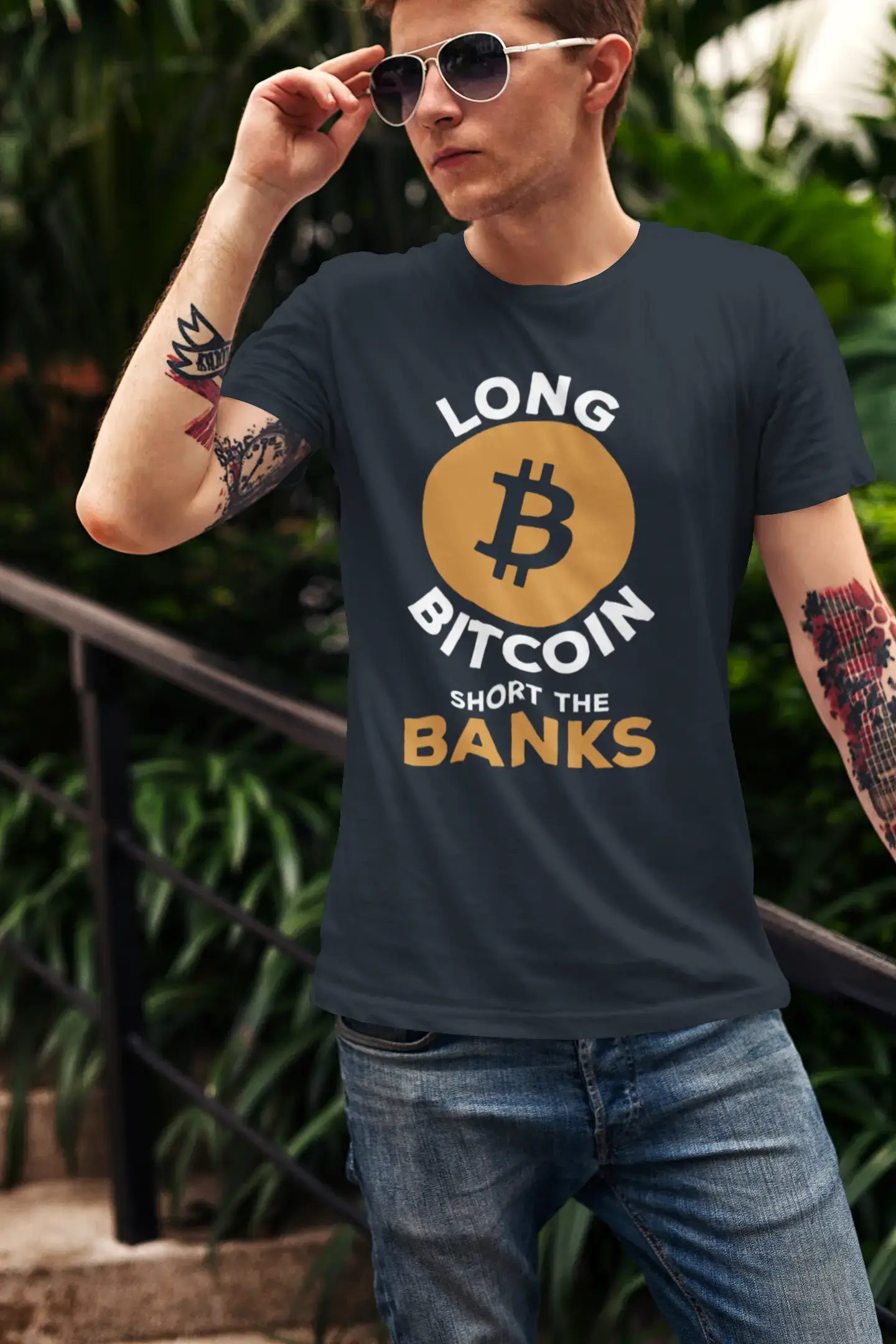 Ultrabasic® Homme T-Shirt Graphique Bitcoin Short The Bankers BTC HODL Idée Cadeau Tee Crypto Traders