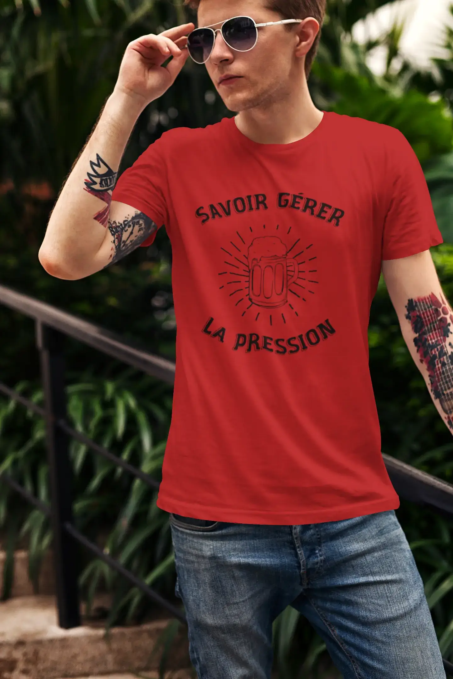 Men's Graphic T-Shirt Savoir Gérer la Pression Idea Gift