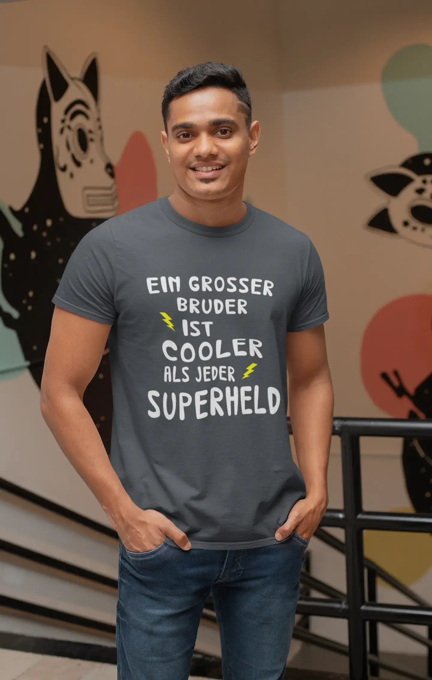 <span>Herren</span> <span>Grafik</span> T-Shirt Grosser Bruder Cooler Superheld Idee <span>Geschenk</span>