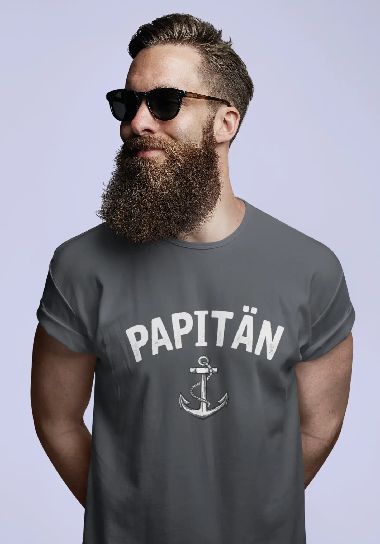 <span>Herren</span> <span>Grafik</span> T-Shirt Papitän Anker Idee <span>Geschenk</span>