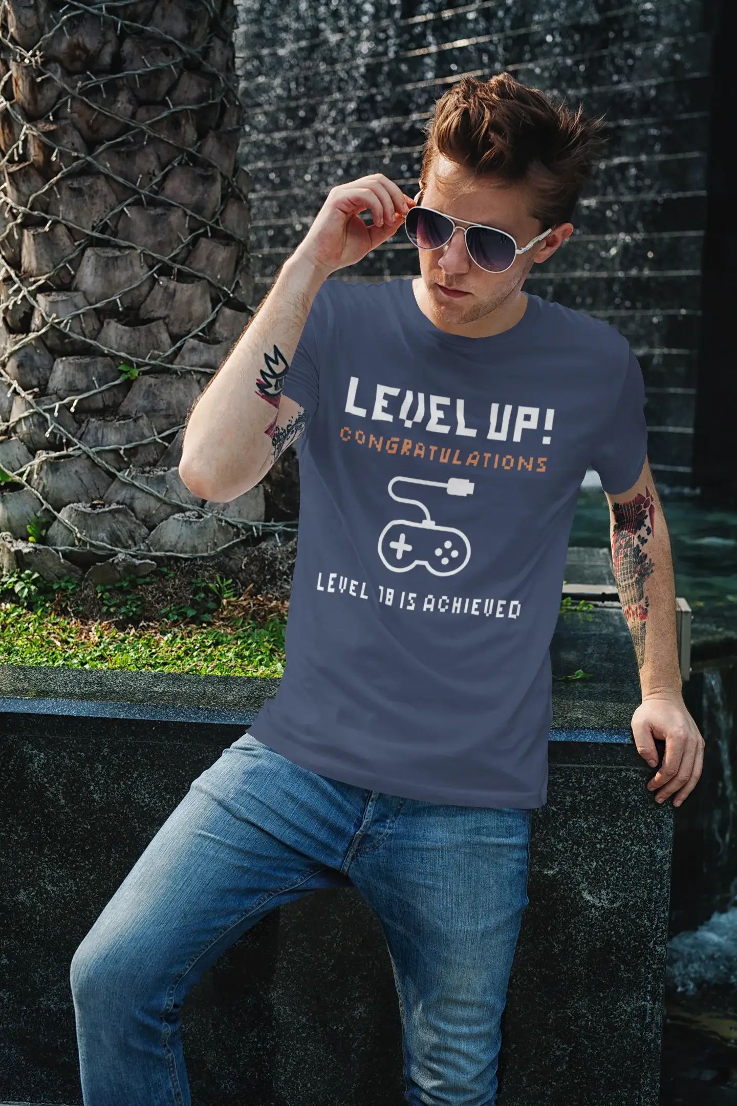 Men's Graphic T-Shirt Level Up! Level Achieved Gift Idea