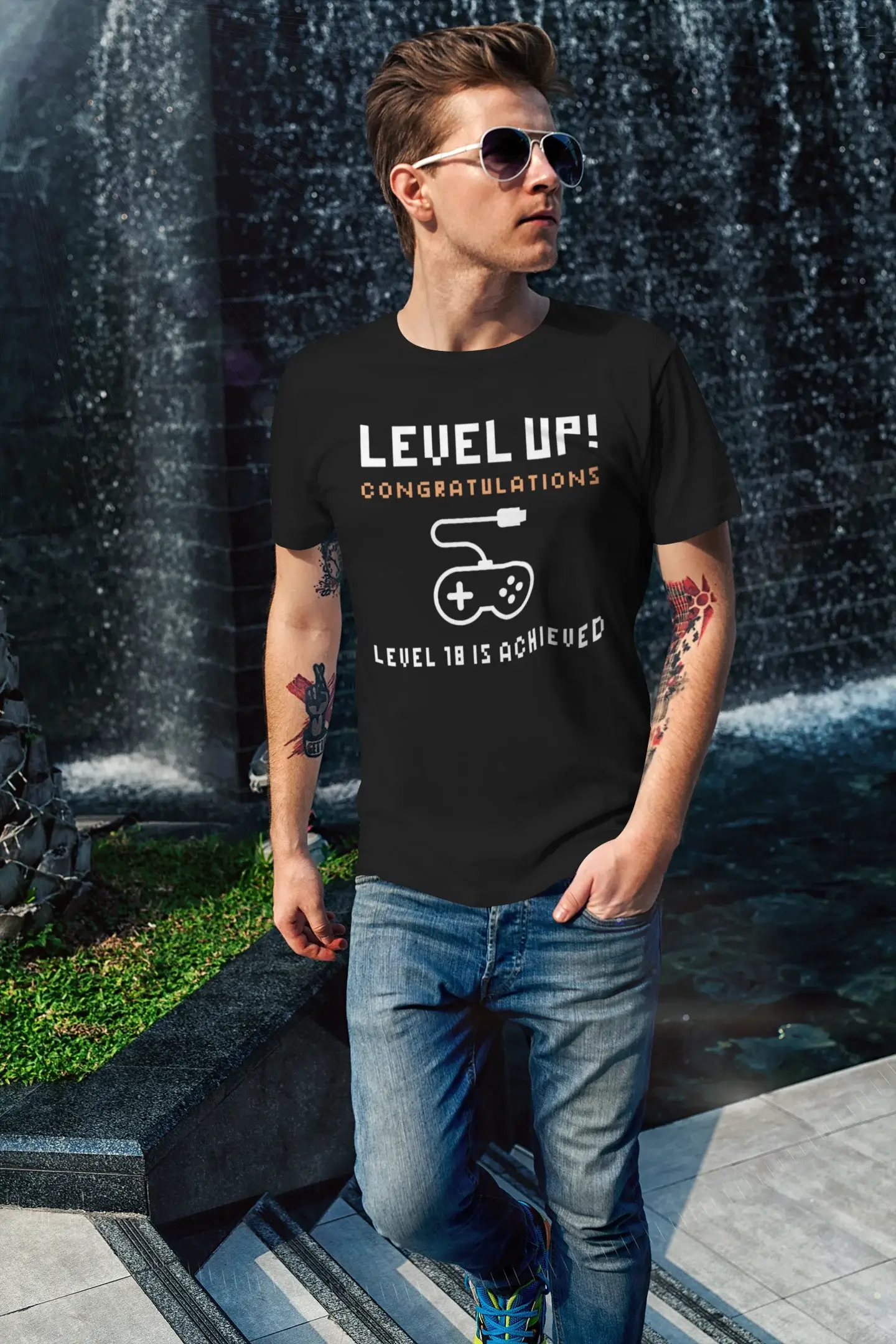 Men's Graphic T-Shirt Level Up! Level Achieved Gift Idea
