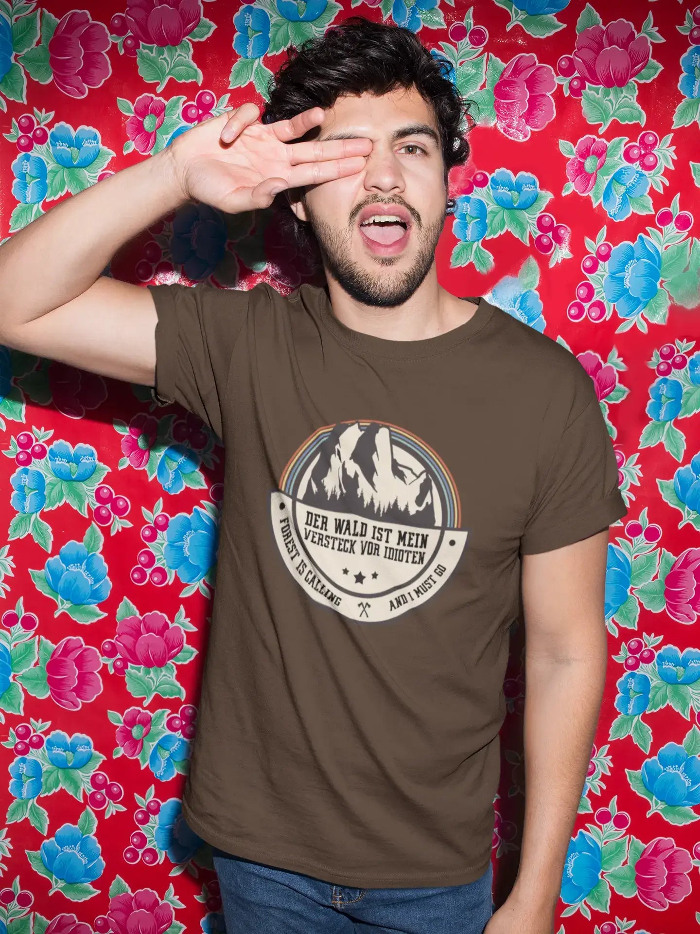 Men's Graphic T-Shirt Der Wald ist Mein Versteck vor Idioten Gift Idea