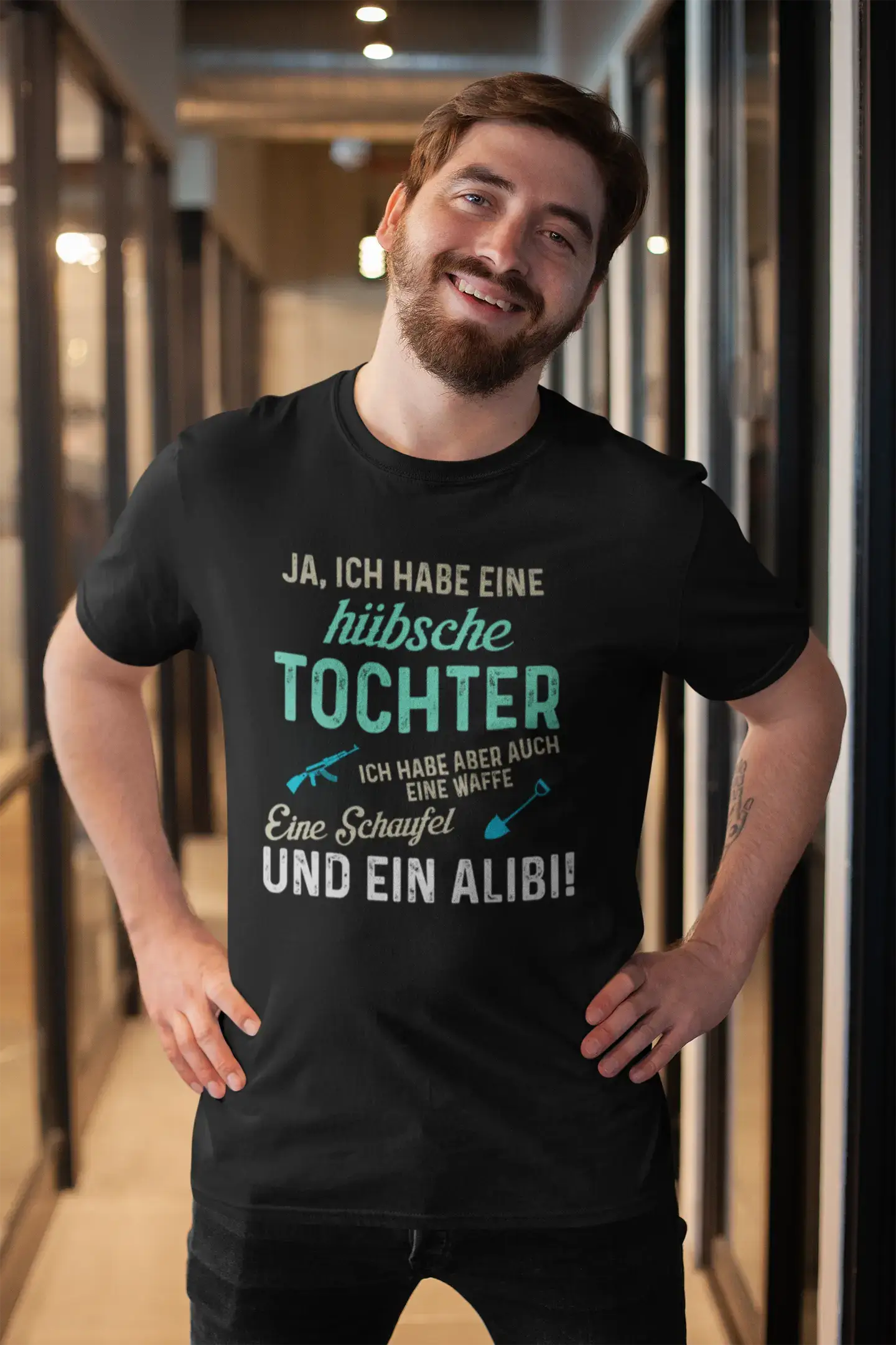 Men’s Graphic T-Shirt Ich Habe Eine Hübsche Tochter Gift Idea