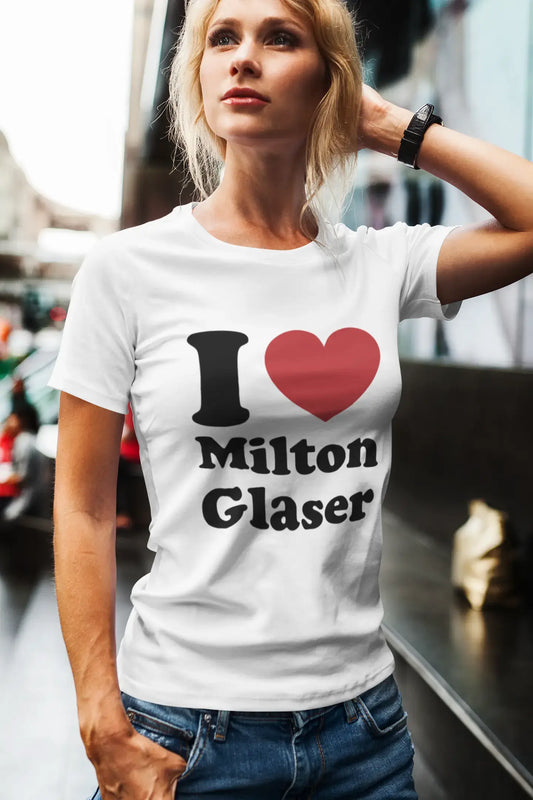 Women’s Short Sleeved T-Shirt I love Milton Glaser Deep Black