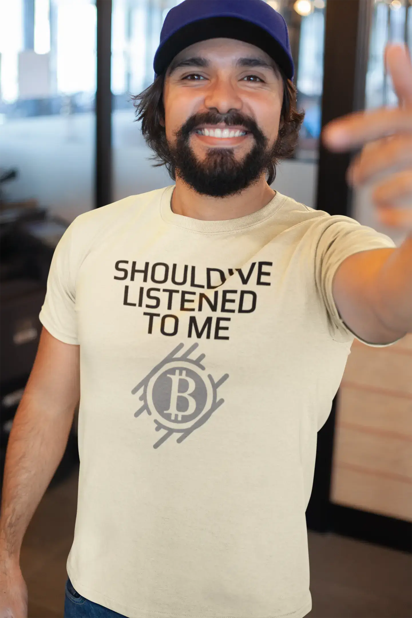 Men’s Graphic T-Shirt Should've Listened To Me Bitcoin T-Shirt Crypto Tee Traders Gift Idea Military Green Gift Idea