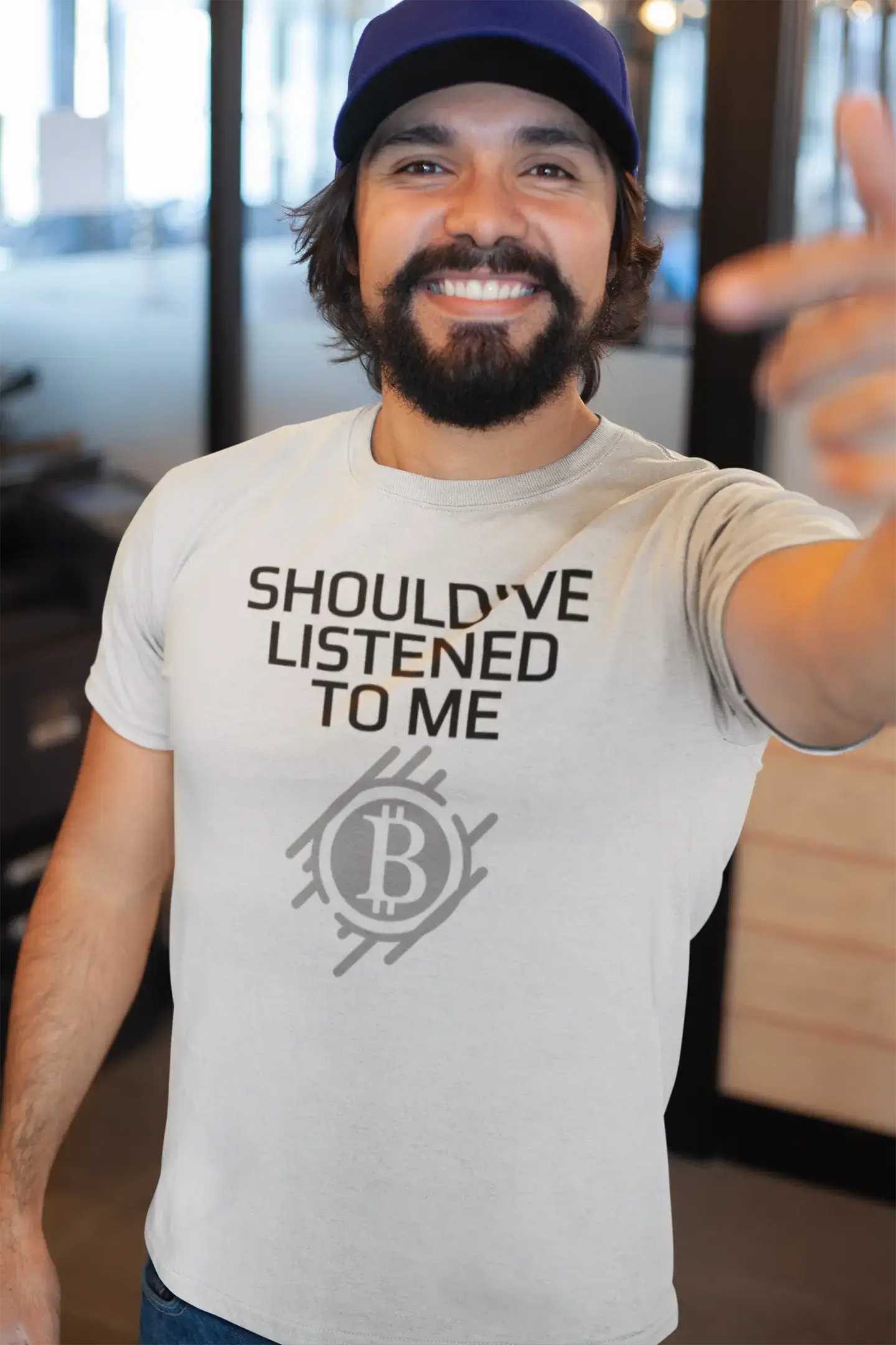 Men’s Graphic T-Shirt Should've Listened To Me Bitcoin T-Shirt Crypto Tee Traders Gift Idea Military Green Gift Idea