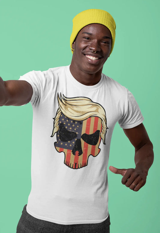 ULTRABASIC Herren-Grafik-T-Shirt mit amerikanischem Flaggenschädel – lustiges Donald Trump-Shirt