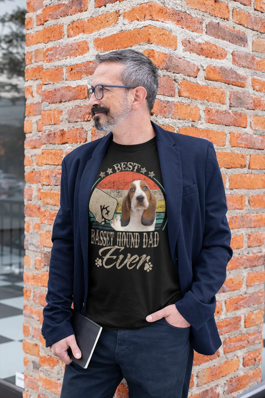 ULTRABASIC Herren-Grafik-T-Shirt Best Basset Hound Dad Ever – Dog Fist Shirt