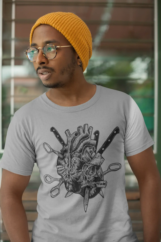 ULTRABASIC Herren-Grafik-T-Shirt Knife in the Heart – Sarkasmus-Shirt für Männer