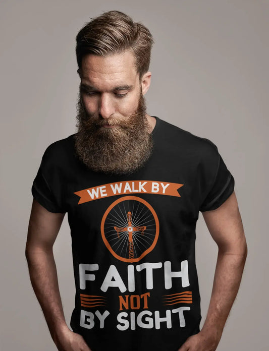 ULTRABASIC Herren-T-Shirt We Walk by Faith Not by Sight – christliches religiöses Shirt