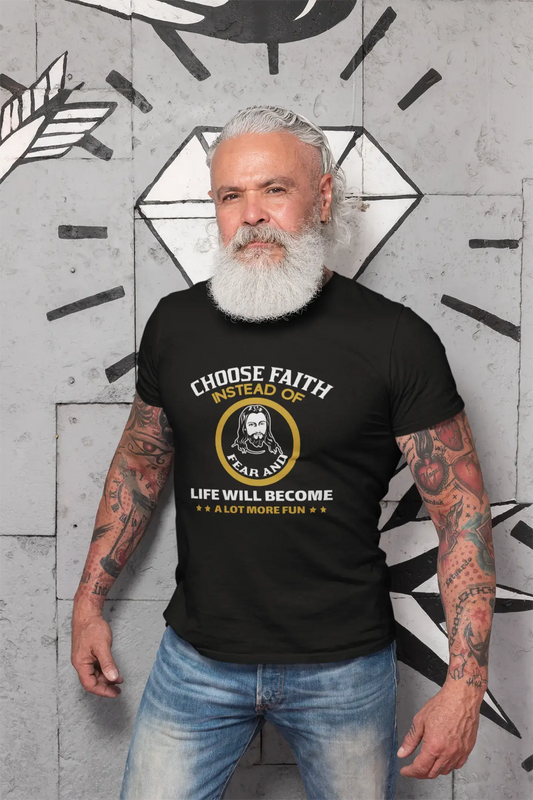 ULTRABASIC Herren-T-Shirt „Wähle Glaube statt Angst – christliches religiöses Shirt“.