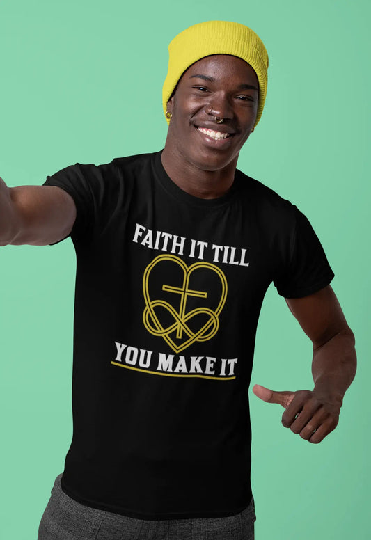 ULTRABASIC Herren-T-Shirt Faith it Till You Make it – christliches religiöses T-Shirt