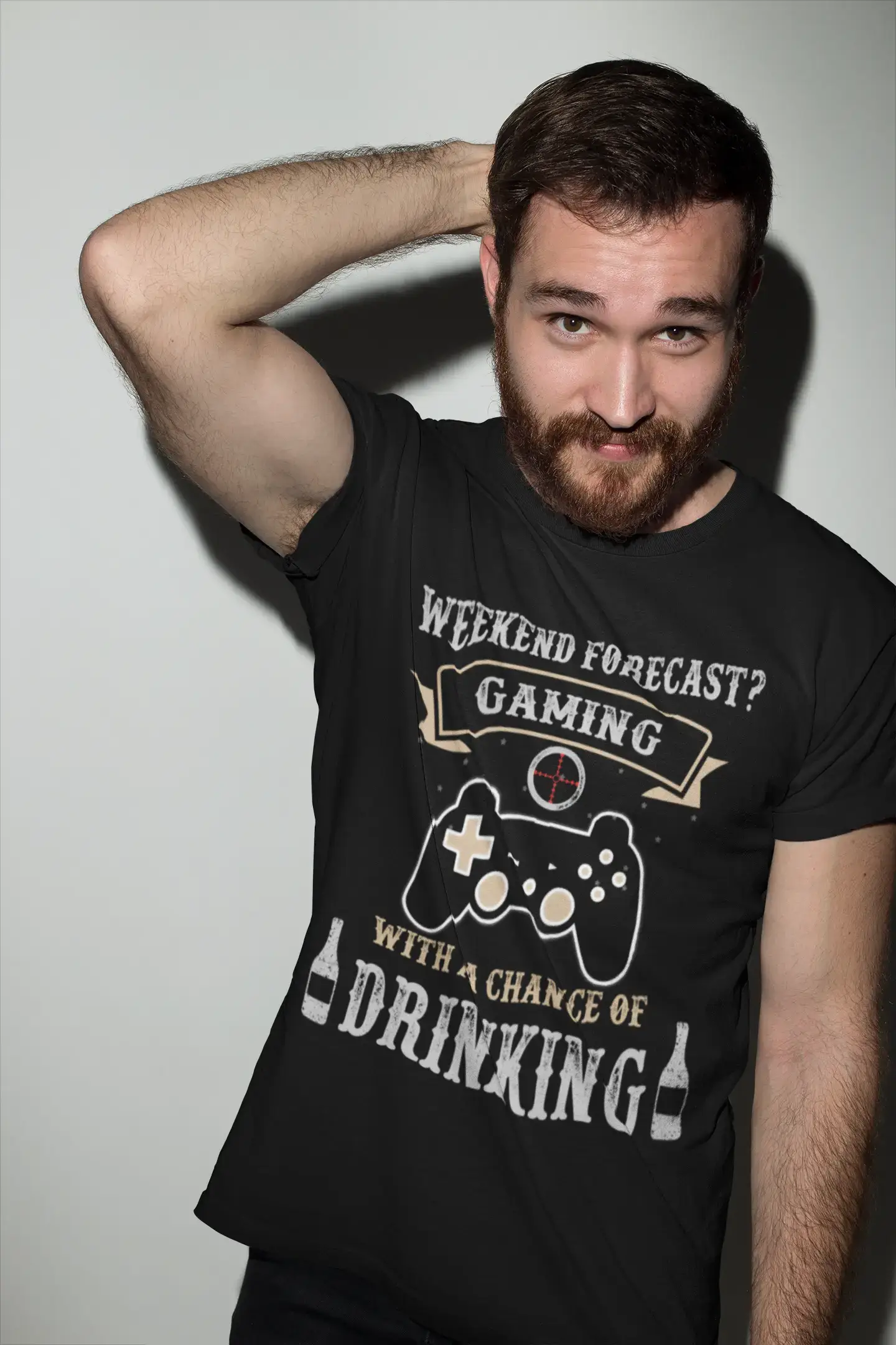 ULTRABASIC Men's T-Shirt Gaming With a Chance of Drinking - Funny Gaming Shirt for Adults