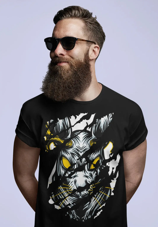 ULTRABASIC Herren Torn T-Shirt Angry Animal – Urban Vintage Grafikshirt für Männer
