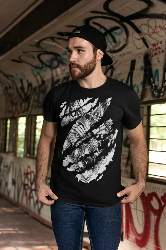 ULTRABASIC Herren Torn T-Shirt Warrior Wolf – Lustiges Shirt für Männer