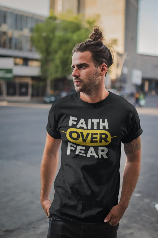 ULTRABASIC Herren-T-Shirt Glaube über Angst – Bibel-religiöses Shirt