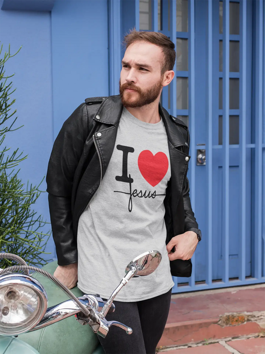 ULTRABASIC Herren-T-Shirt „I Love Jesus – Herz-religiöses Shirt“.