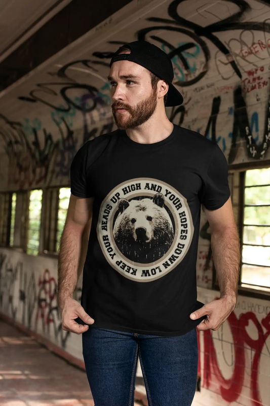 ULTRABASIC Herren-T-Shirt Keep Your Head Up and Hopes Low – Bären-Shirt für Männer