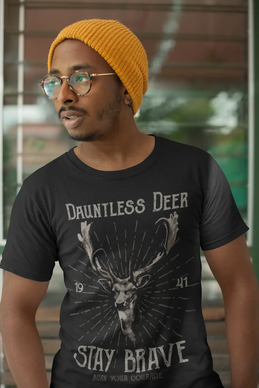 ULTRABASIC Herren-Grafik-T-Shirt Dauntless Deer – Stay Brave-Shirt für Männer