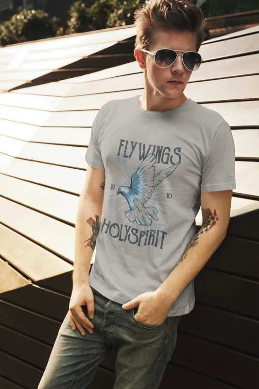 ULTRABASIC Herren-Grafik-T-Shirt Flywings – Faith Love Holyspirit-Shirt für Männer