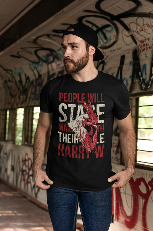 ULTRABASIC Herren-Grafik-T-Shirt „People Will Stare“ – Lustiges Hahn-Shirt