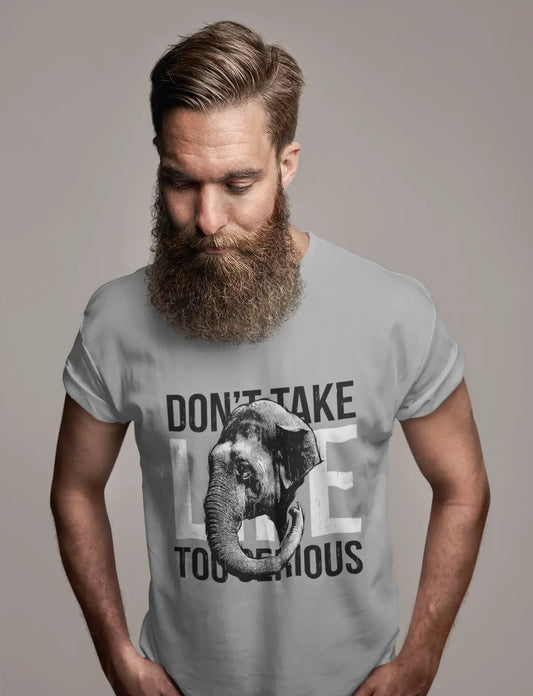 ULTRABASIC Herren-Grafik-T-Shirt „Nimm das Leben nicht zu ernst – Elefantengesicht“.