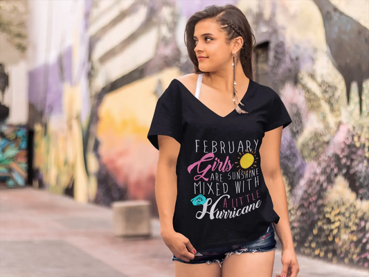 ULTRABASIC Women's Funny T-Shirt February Girls are Sunshine - Birthday Shirt Gift for Ladies