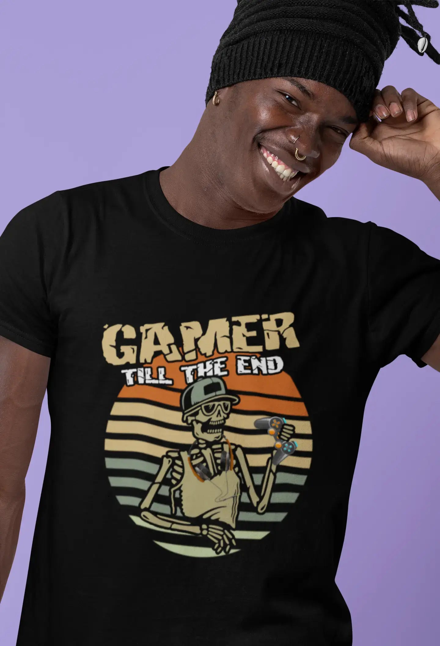 ULTRABASIC Men's T-Shirt Gamer Till The End - Skull Gamer - Vintage Shirt