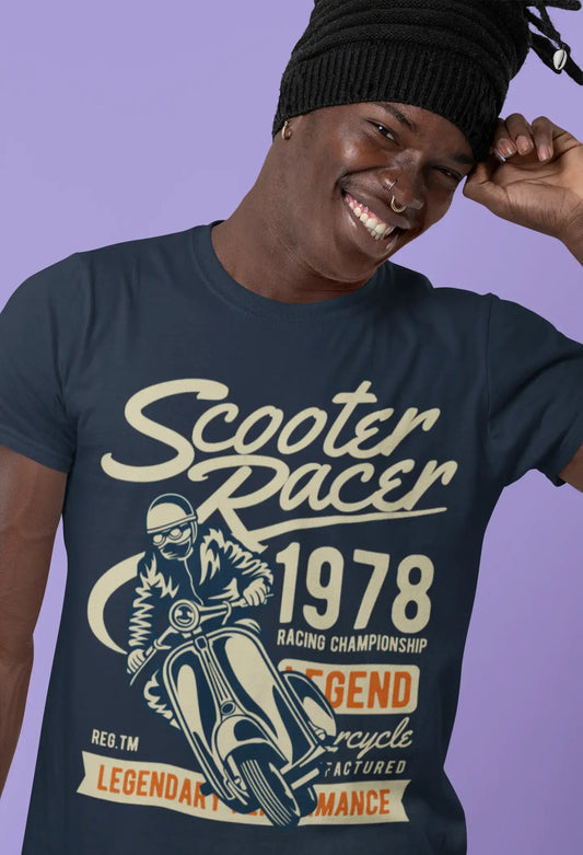 ULTRABASIC Herren Grafik-T-Shirt Scooter Racer 1978 – Vintage-Motorrad-T-Shirt
