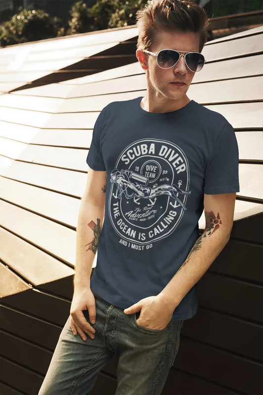 ULTRABASIC Herren T-Shirt Scuba Diver – Ocean is Calling – Dive Team Adventure T-Shirt