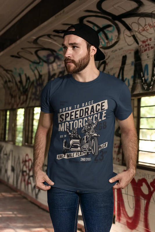 ULTRABASIC Herren-Grafik-T-Shirt „Born To Race – Speedrace Motorrad 1968“.