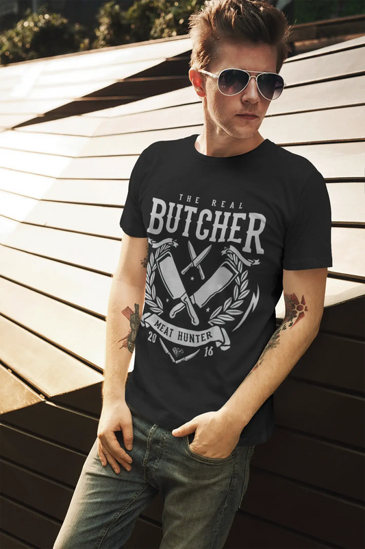 ULTRABASIC Herren-Grafik-T-Shirt The Real Butcher – Meat Hunter 2016 – Vintage-Shirt